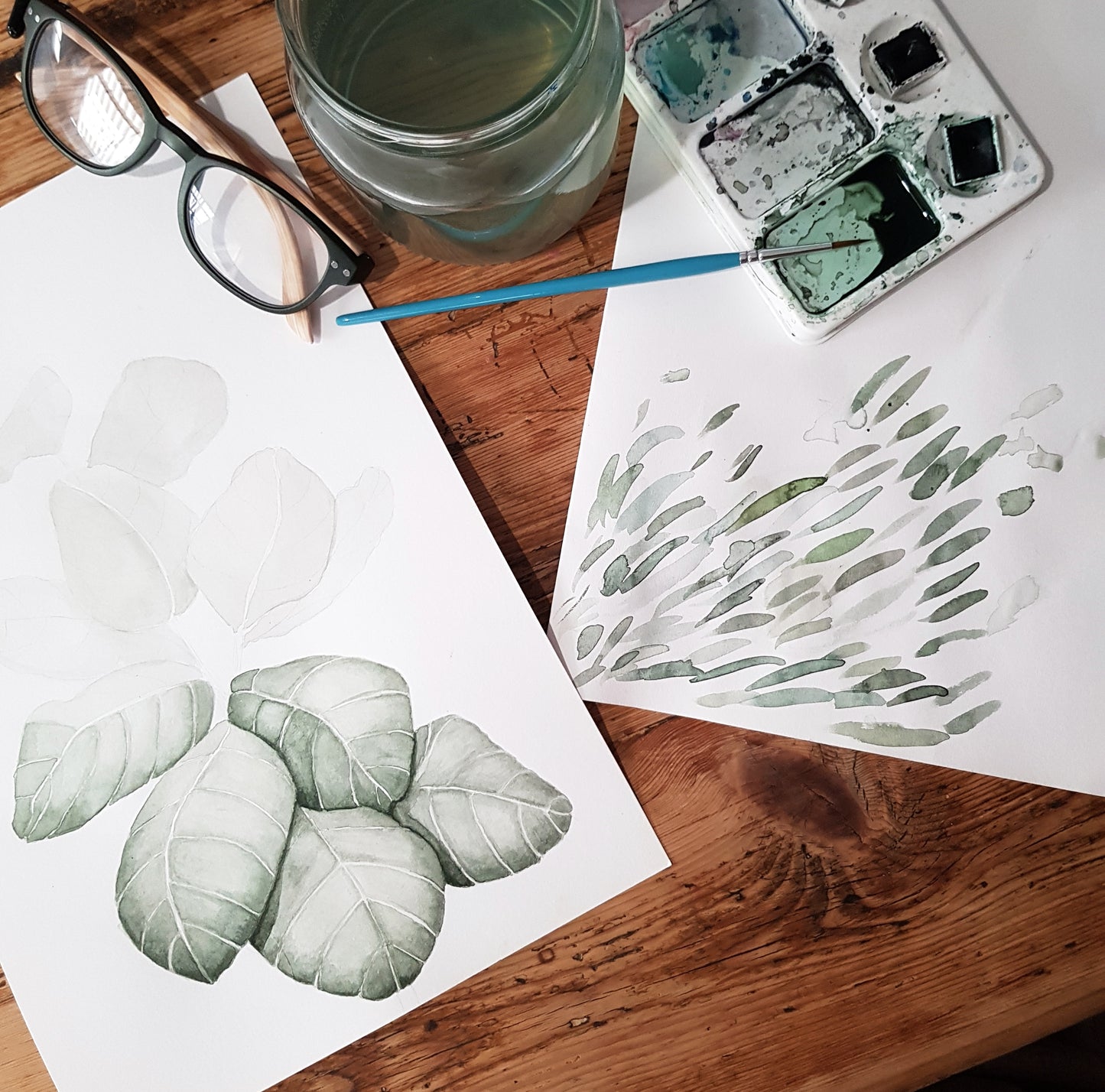 ART PRINTS Fiddle Fig Leaf Watercolour