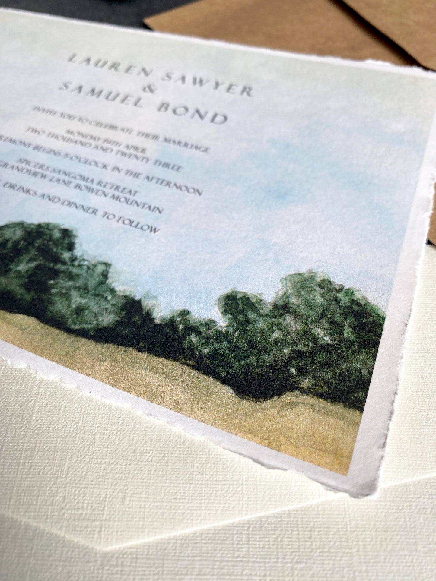 VINTAGE Landscape Wedding Invitation