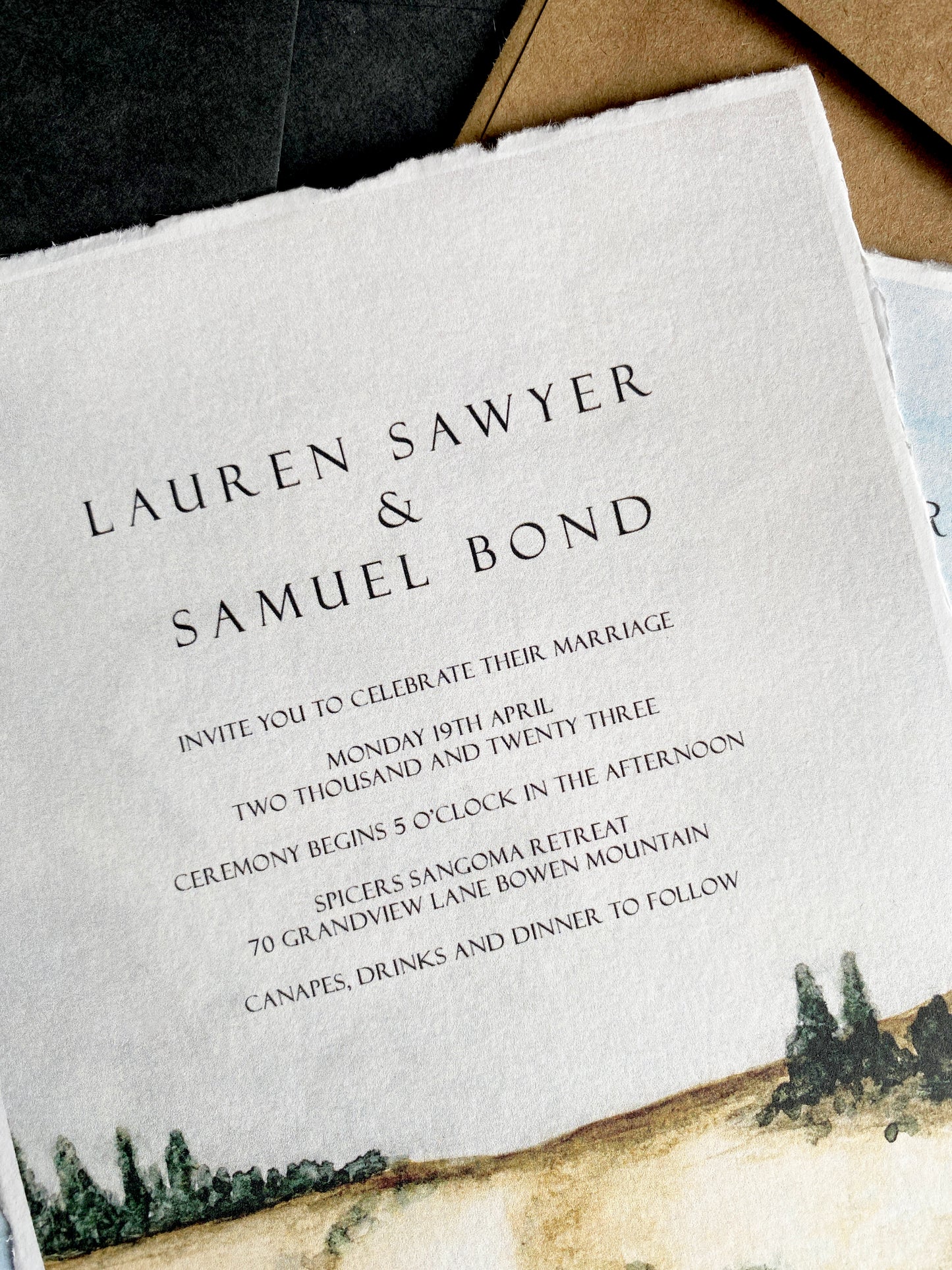 VINTAGE Landscape Wedding Invitation