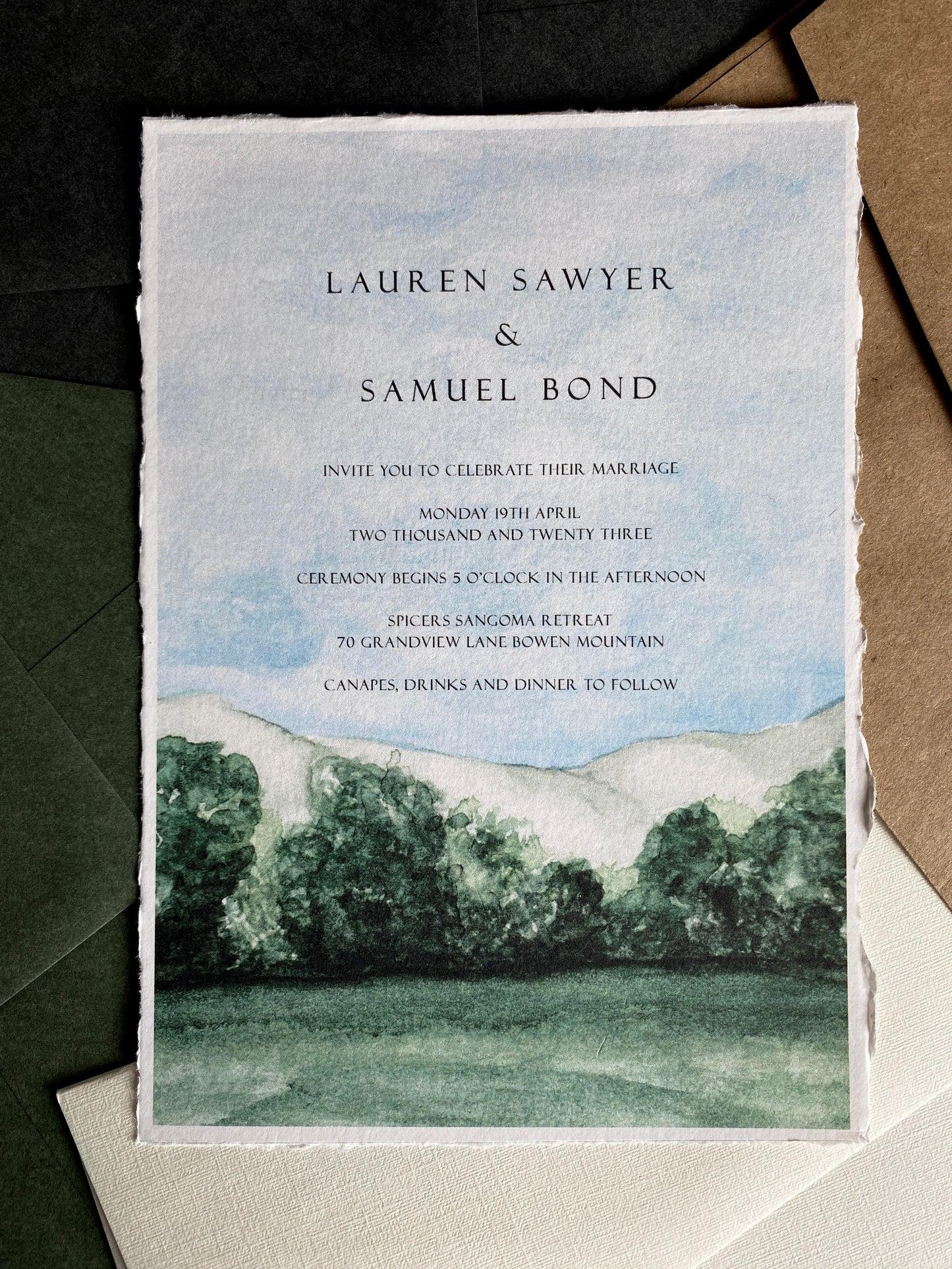 VINTAGE Landscape Wedding Invitation