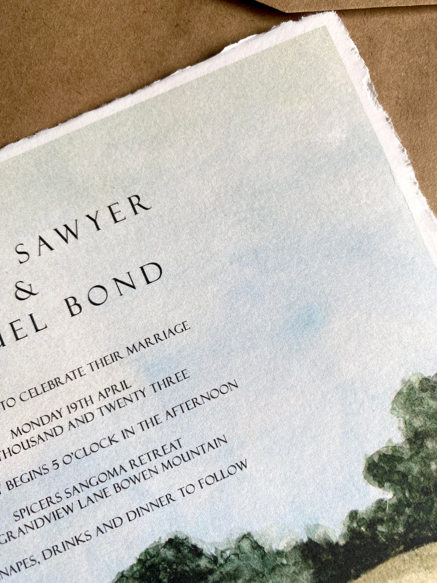 VINTAGE Landscape Wedding Invitation