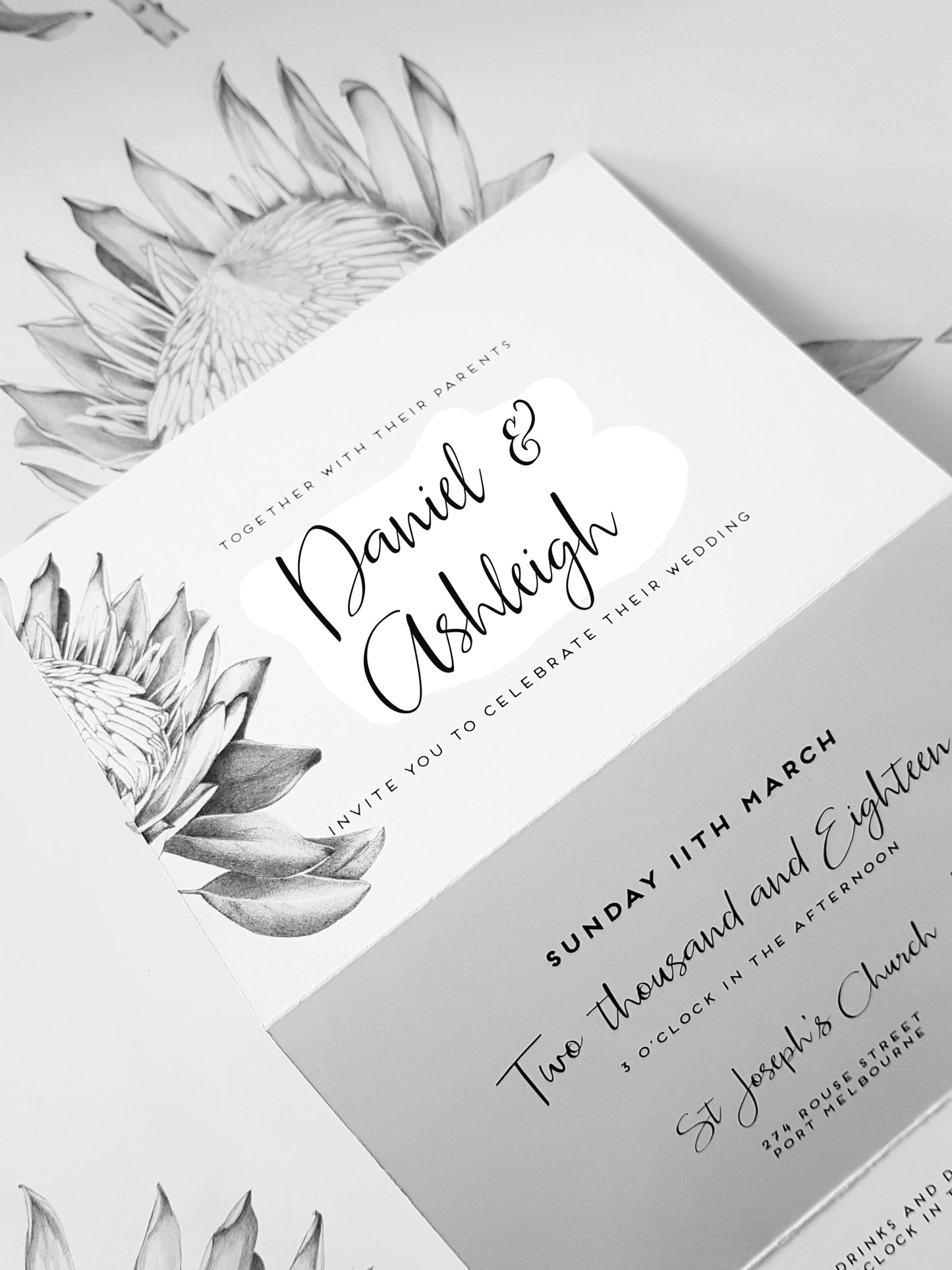 TRIFOLD PROTEA-Wedding Invitation