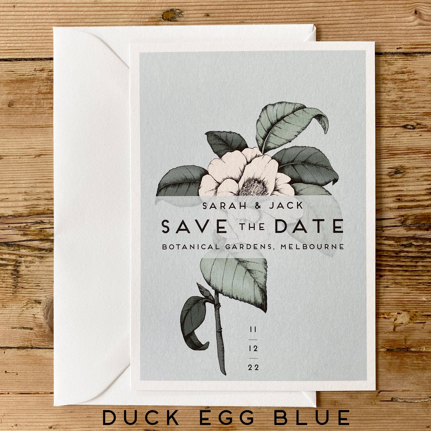 Vintage Style Camellia Wedding Invite/Save the Date