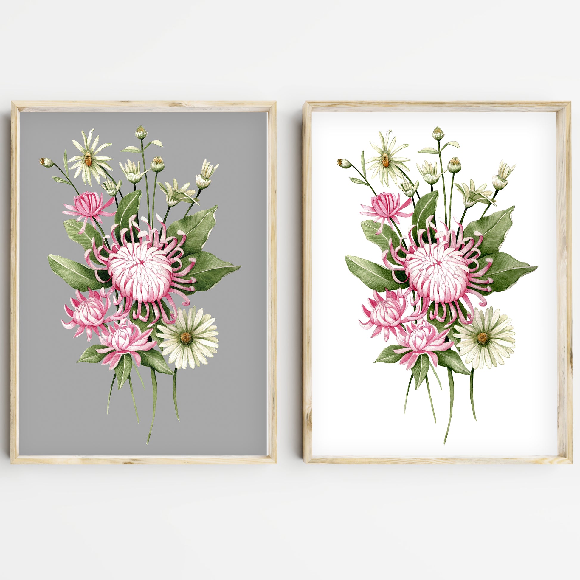 Chrysanthemum watercolour print, perfect Mothers day gift.
