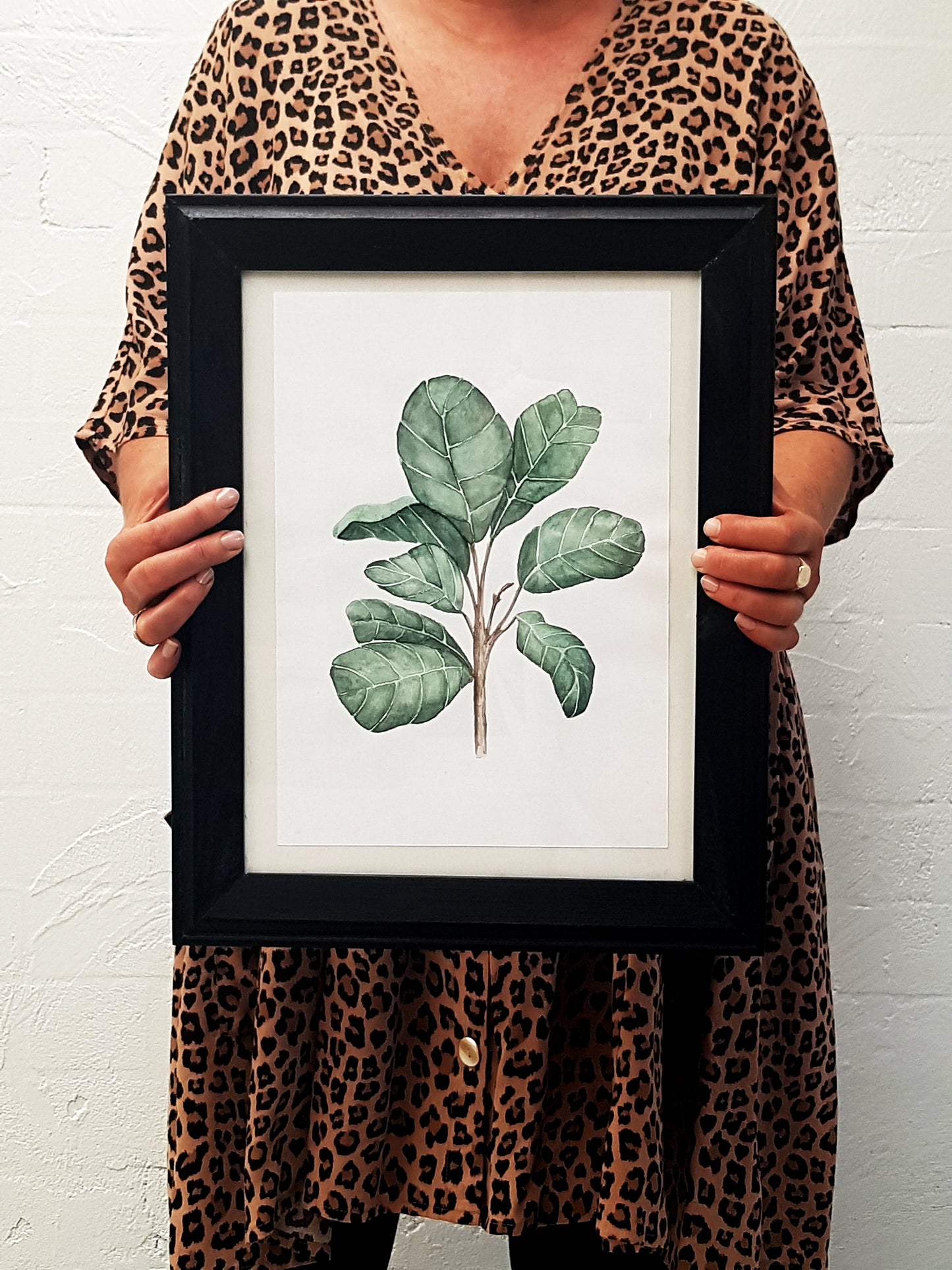 Fiddle Fig Leaf Watercolour art print