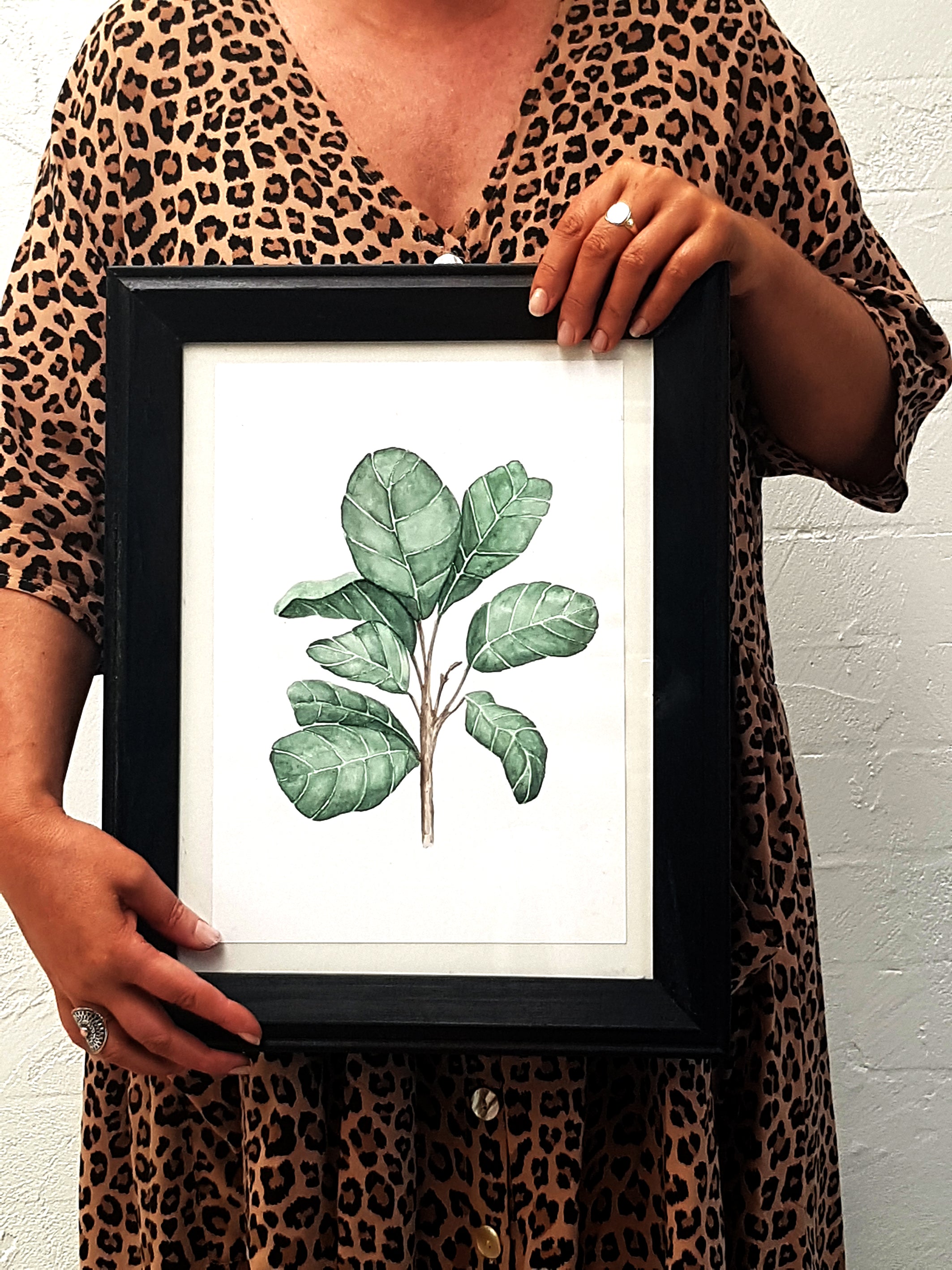 ART PRINTS Fiddle Fig Leaf Watercolour Paper And Style Co   FIDDLE FIG LEAF2 