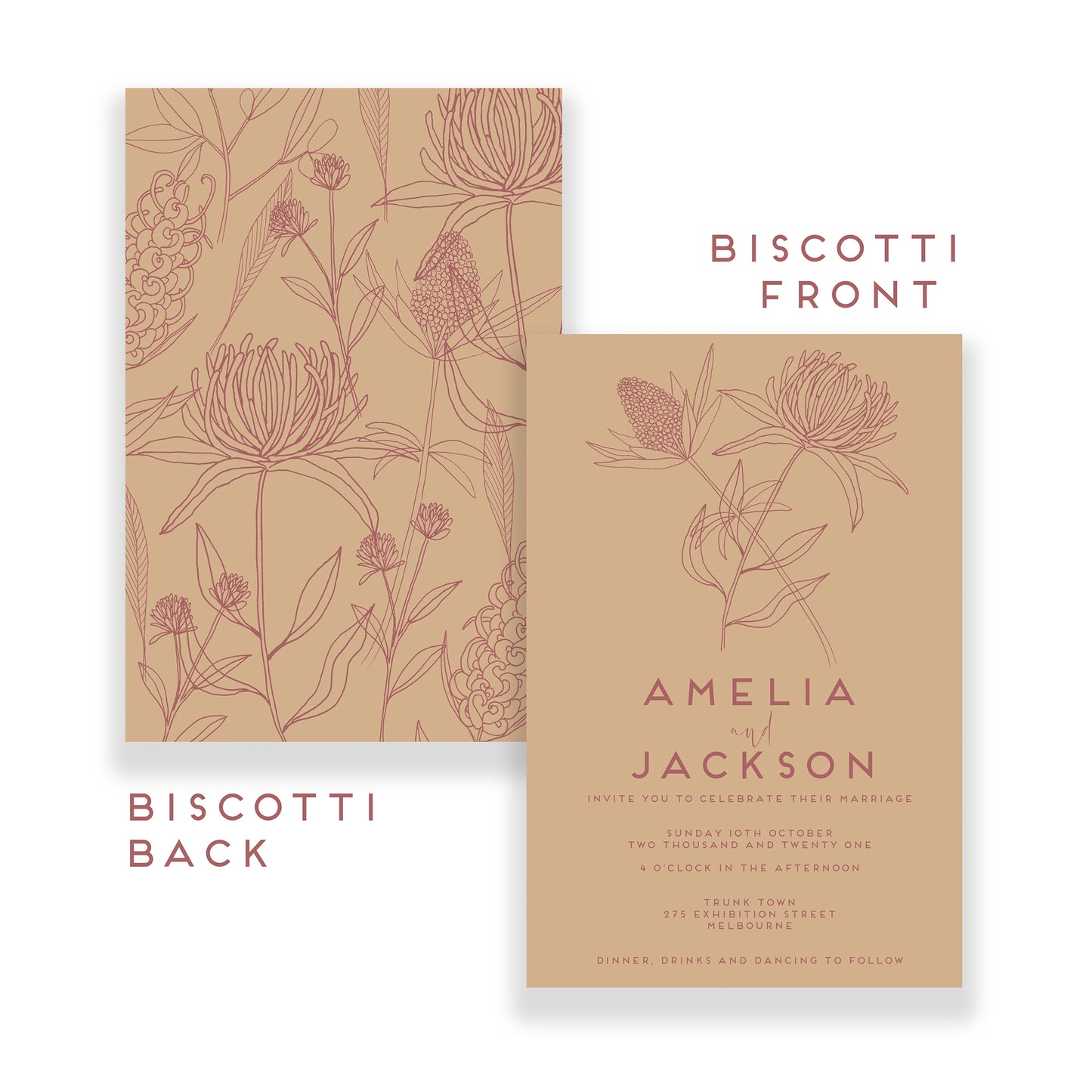 wildflower design, wedding invitation, botanical invites, hand drawn botanicals