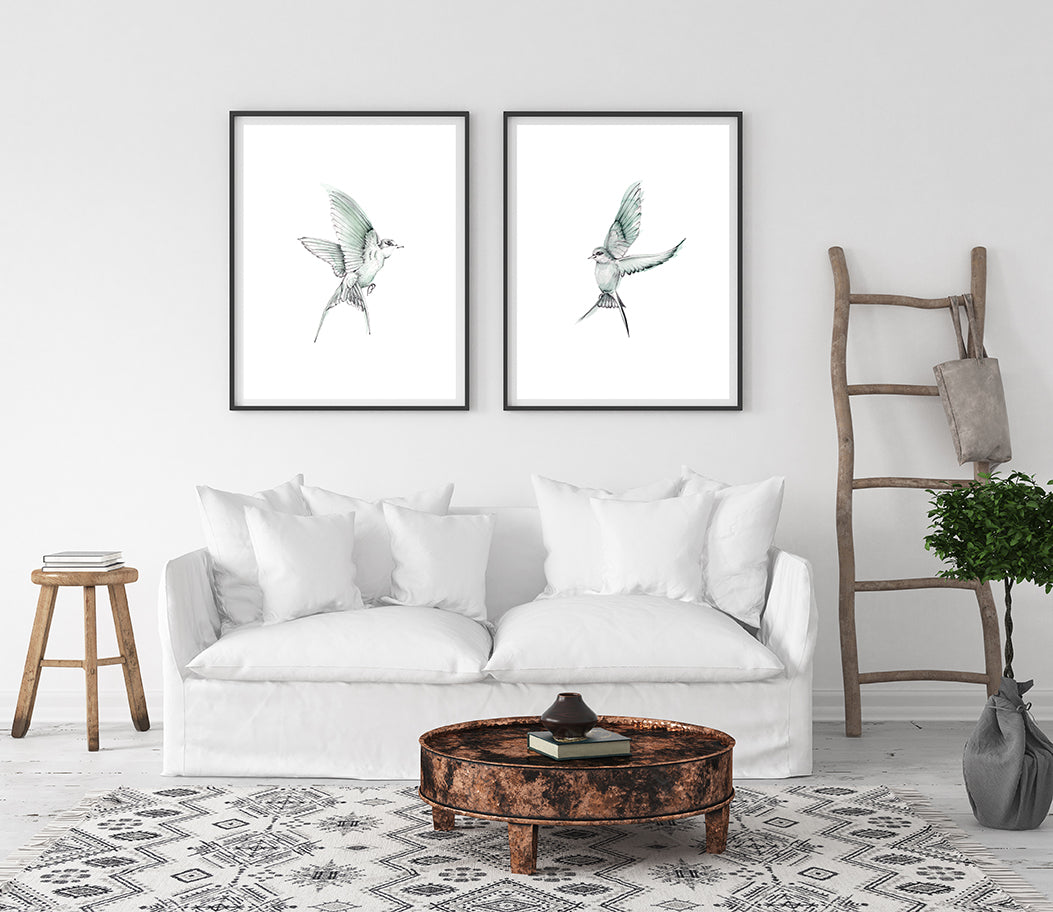 Swallow Bird Prints-Set of 5, 3 or 2