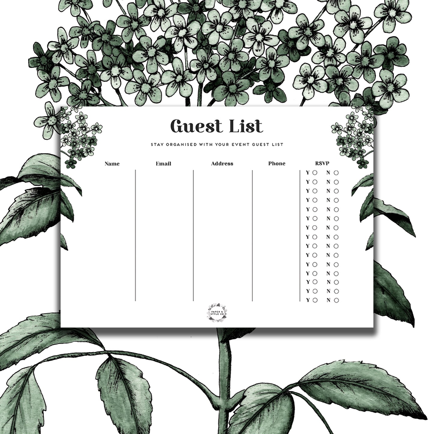 FREE! Guest List Planner